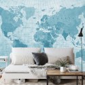 Fototapeta Mapa Świata Teksturowana Na Niebiesko