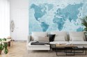 Fototapeta Mapa Świata Teksturowana Na Niebiesko
