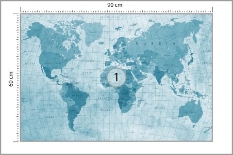 Fototapeta Mapa Świata Teksturowana Na Niebiesko