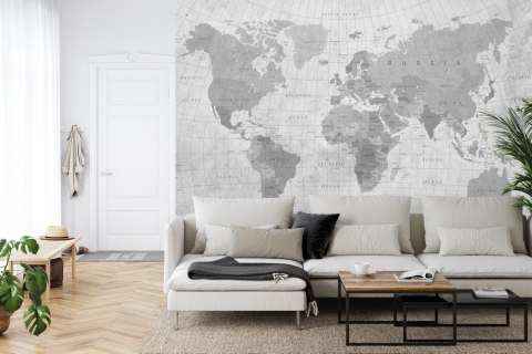 Fototapeta Mapa Świata Teksturowanej Monochromatyczne