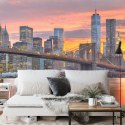 Fototapeta Lower Manhattan Skyline And Brooklyn Bridge