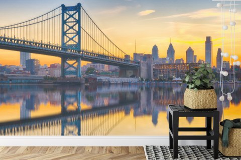 Fototapeta Philadelphia Sunset Skyline Refection
