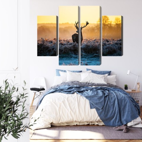Obraz Wieloczęściowy Jeleń W Rykowisku W 3D