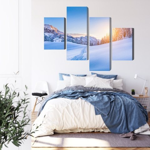 Obraz Wieloczęściowy Alpy Zimą 3D