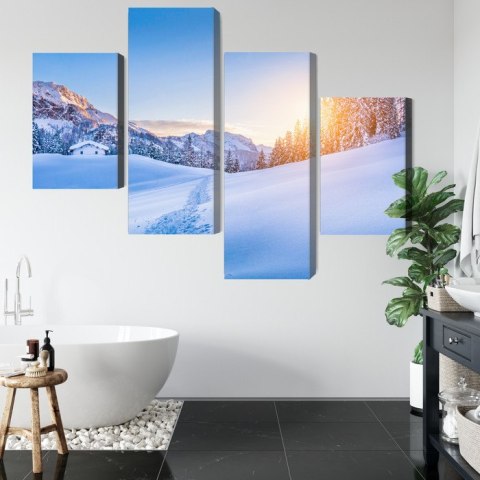 Obraz Wieloczęściowy Alpy Zimą 3D