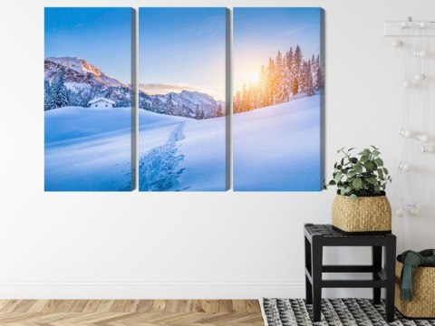 Obraz Wieloczęściowy Alpy Zimą 3D