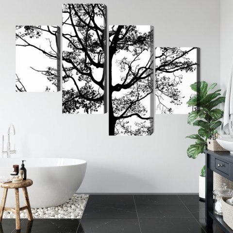 Obraz Wieloczęściowy Czarne Drzewo Na Białym Tle