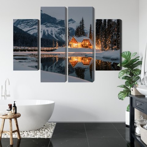 Obraz Wieloczęściowy Emerald Lake W Kanadzie Zimą