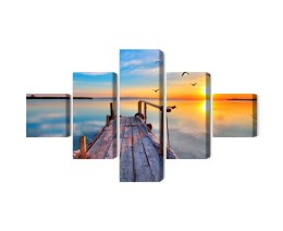 Obraz Wieloczęściowy Zachód Nad Jeziorem
