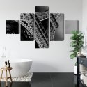 Obraz Wieloczęściowy Czarno-Biały Widok Na Wieżę Eiffla Od Dołu