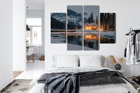 Obraz Wieloczęściowy Emerald Lake W Kanadzie Zimą