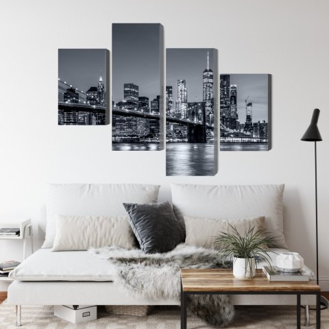 Obraz Wieloczęściowy Panorama Nowego Jorku Nocą