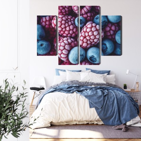 Obraz Wieloczęściowy Mrożone Jagody I Maliny