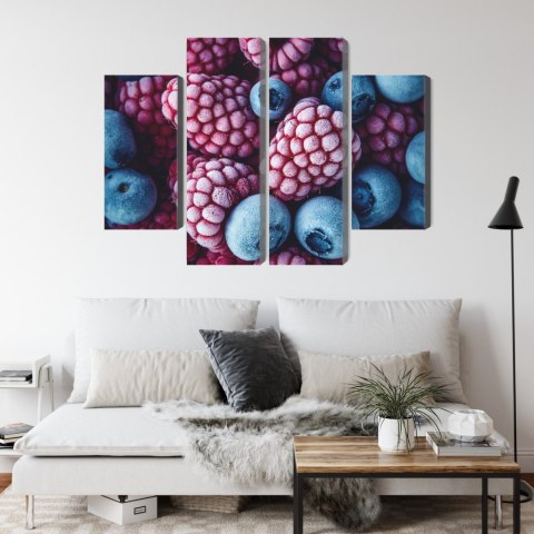 Obraz Wieloczęściowy Mrożone Jagody I Maliny