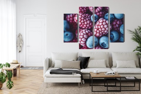 Obraz Wieloczęściowy Mrożone Jagody I Maliny