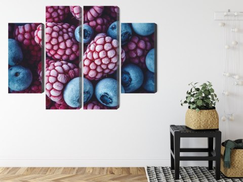 Obraz Wieloczęściowy Mrożone Jagody I Maliny