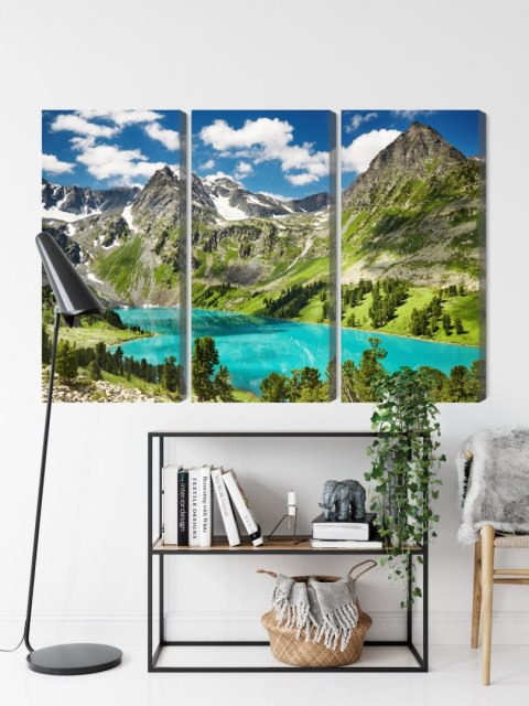 Obraz Wieloczęściowy Krystaliczne Jezioro W Górach 3D