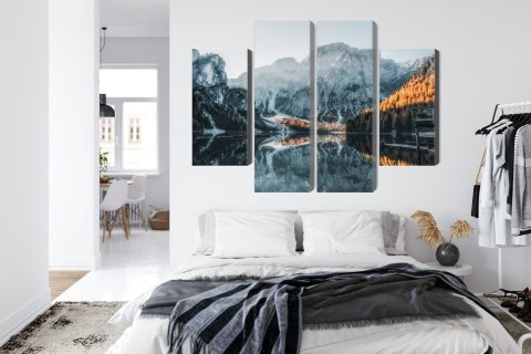 Obraz Wieloczęściowy Włoskie Jezioro Braies 3D