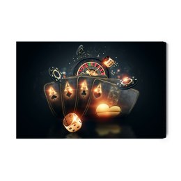 Obraz Na Płótnie Czarne Karty Do Pokera