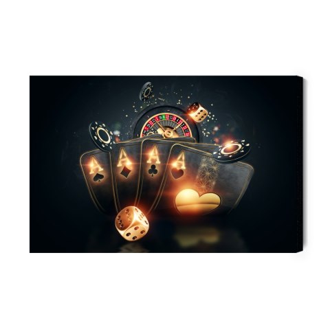 Obraz Na Płótnie Czarne Karty Do Pokera