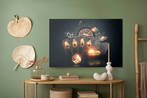 Obraz Na Płótnie Czarne Karty Do Pokera