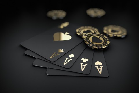 Obraz Na Płótnie Karty Do Gry Z Żetonami