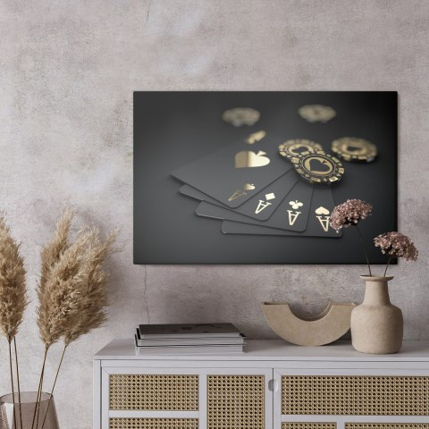 Obraz Na Płótnie Karty Do Gry Z Żetonami