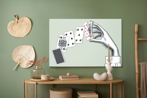 Obraz Na Płótnie Kobieca Ręka Z Talią Kart