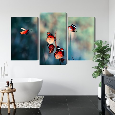 Obraz Wieloczęściowy Kolorowe Motyle W Skali Makro