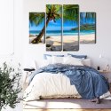Obraz Wieloczęściowy Tropikalna Plaża Z Palmą 3D
