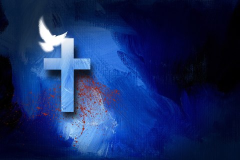 Obraz Na Płótnie Gołąb Nad Krzyżem