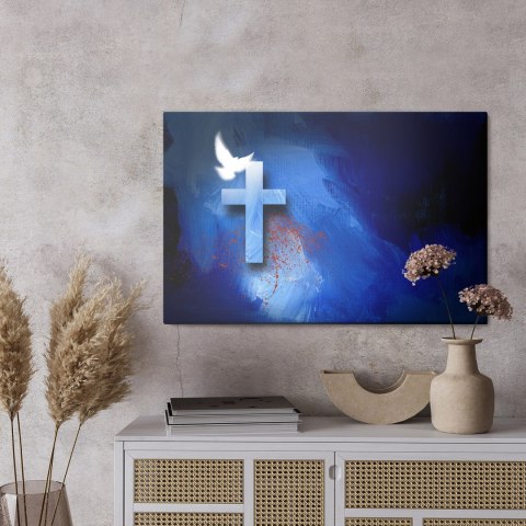 Obraz Na Płótnie Gołąb Nad Krzyżem