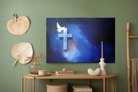 Obraz Na Płótnie Gołąb Nad Krzyżem