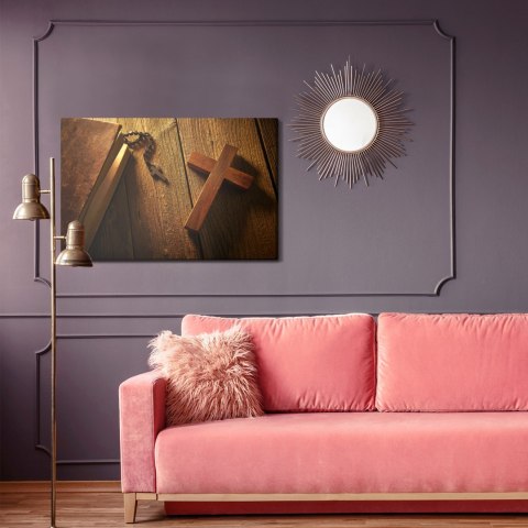 Obraz Na Płótnie Krzyż Na Drewnie