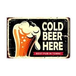 Obraz Na Płótnie Kubek Piwa I Napis Retro