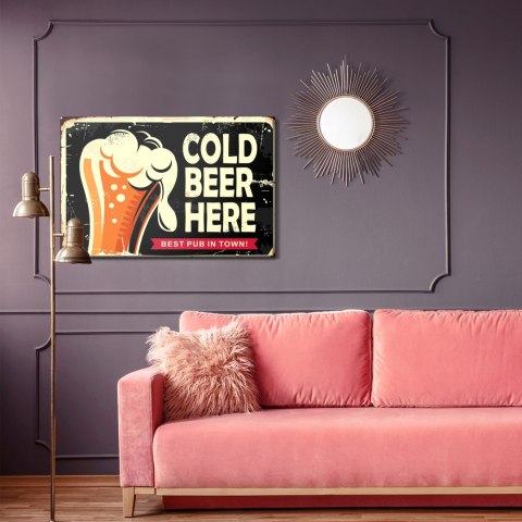 Obraz Na Płótnie Kubek Piwa I Napis Retro