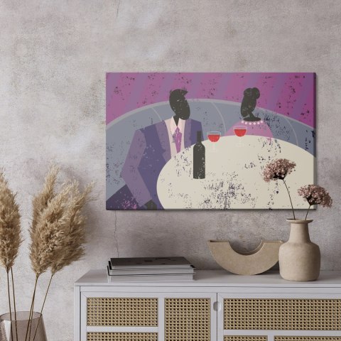 Obraz Na Płótnie Para W Restauracji Retro?