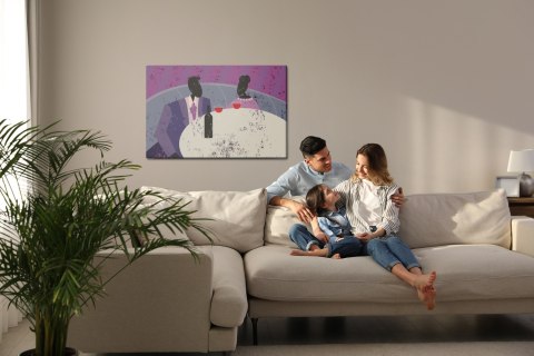 Obraz Na Płótnie Para W Restauracji Retro?