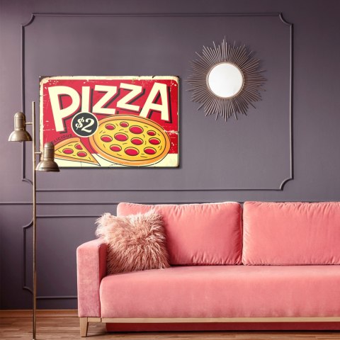 Obraz Na Płótnie Pizza I Napis Retro