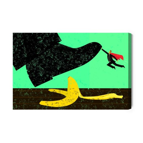 Obraz Na Płótnie Skórka Od Banana I Superbohater Retro