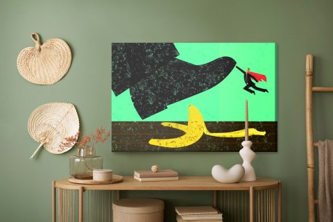 Obraz Na Płótnie Skórka Od Banana I Superbohater Retro