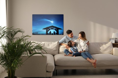 Obraz Na Płótnie Święta Rodzina W Stajni