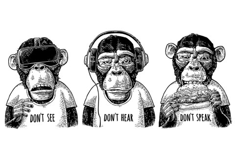 Obraz Na Płótnie Trzy Małpy W Stylu Vintage