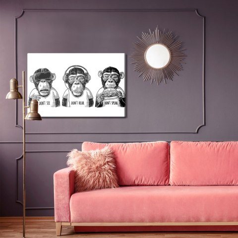 Obraz Na Płótnie Trzy Małpy W Stylu Vintage