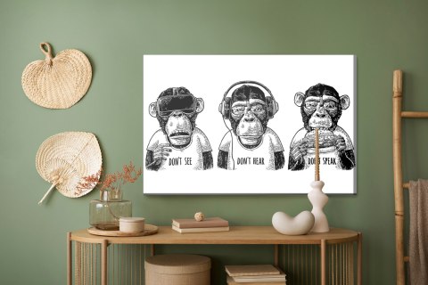 Obraz Na Płótnie Trzy Małpy W Stylu Vintage