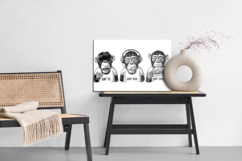 Obraz Na Płótnie Trzy Małpy W Stylu Vintage