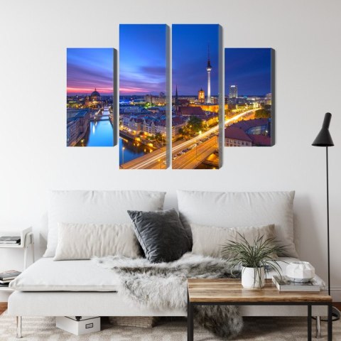 Obraz Wieloczęściowy Panorama Berlina O Zachodzie Słońca
