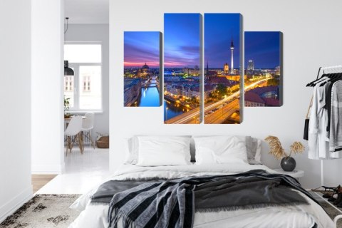 Obraz Wieloczęściowy Panorama Berlina O Zachodzie Słońca