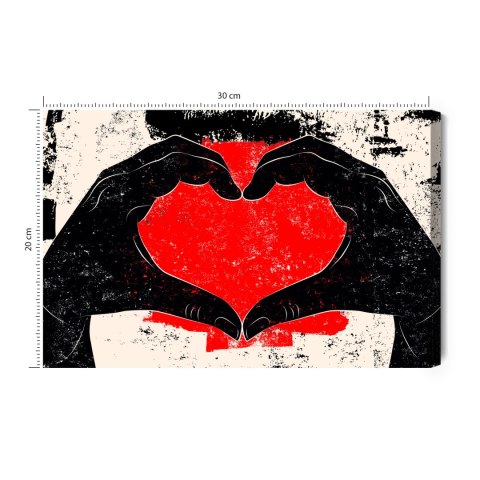 Obraz Na Płótnie Dłonie Ułożone W Kształcie Serca W Stylu Vintage