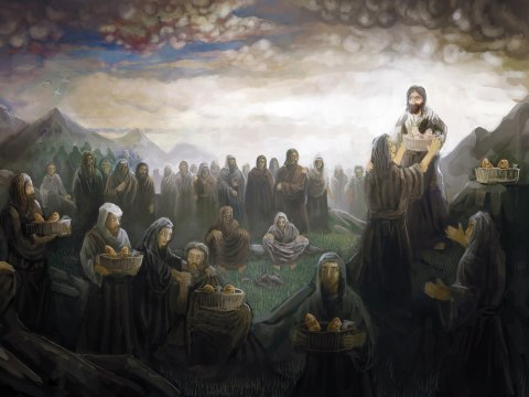 Obraz Na Płótnie Jezus Karmi Tysiące Ludzi